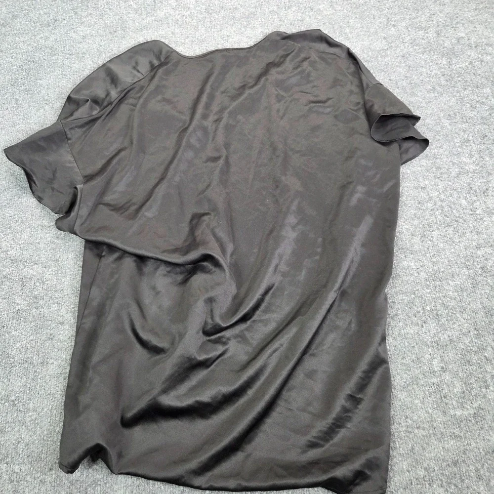 NEW Victoria Secret Robe Black Satin‎ Tie Front Sexy Ruffle One Size $58